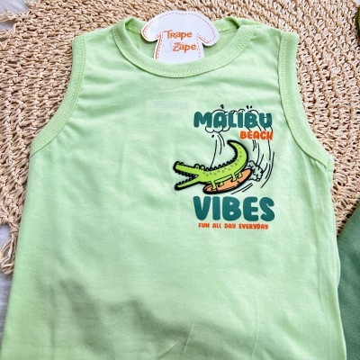 Conj. Regata Malibu Beach Vibes e Bermuda - Verde